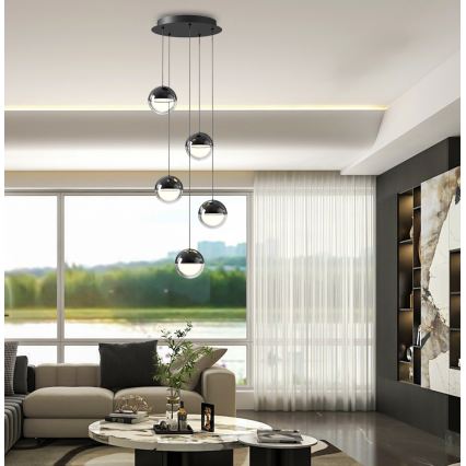 LED-pendel med wireophæng ZIREA LED/30W/230V sort