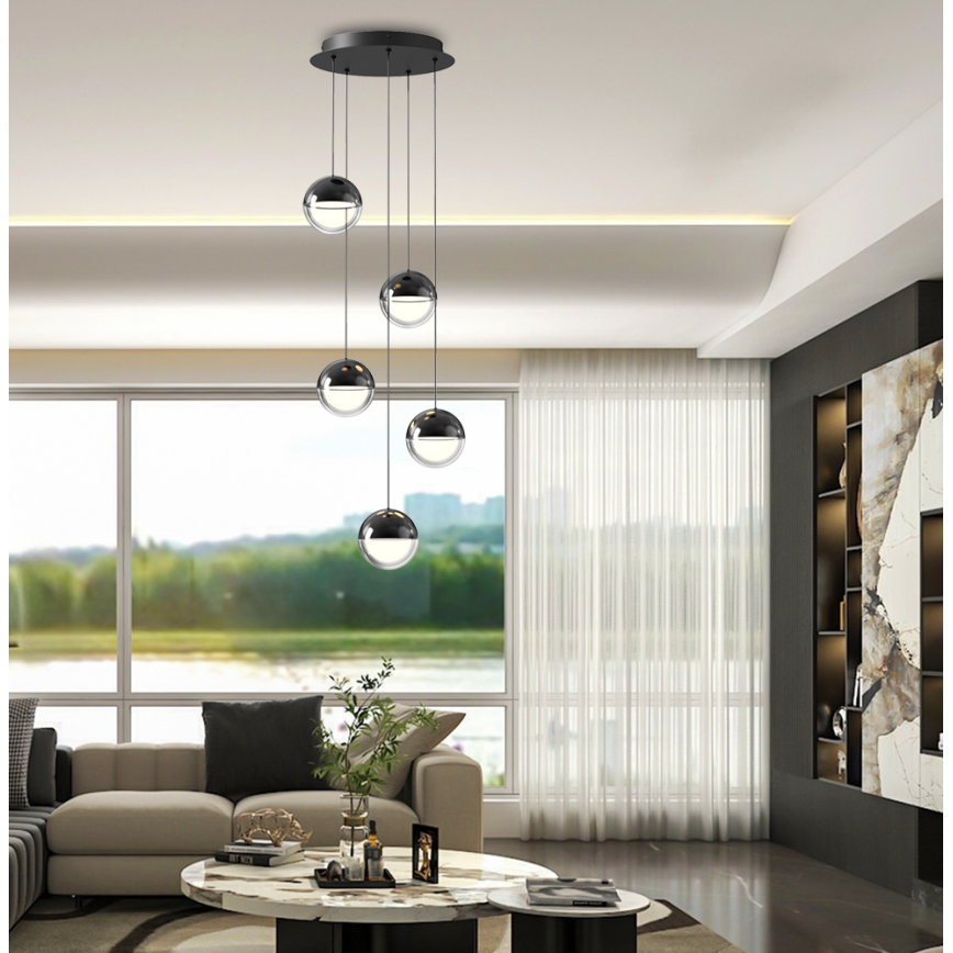 LED-pendel med wireophæng ZIREA LED/30W/230V sort