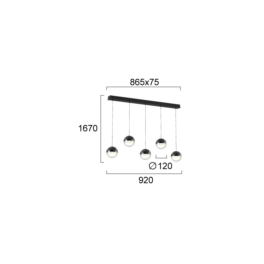 LED-pendel med wireophæng ZIREA LED/30W/230V, sort