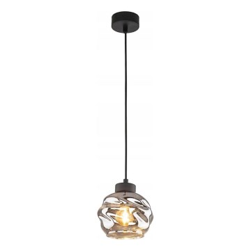 LED-pendel med wireophæng ZULIA 1xE27/15W/230V sort/røgfarvet