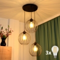 LED pendel MERCURE 3xE27/15W/230V ø 50 cm sort
