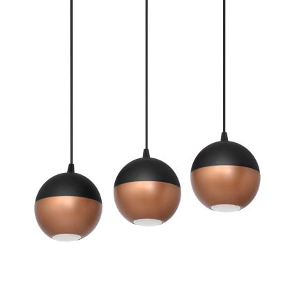 LED pendel MIDWAY 3xGU10/4,8W/230V sort/kobber