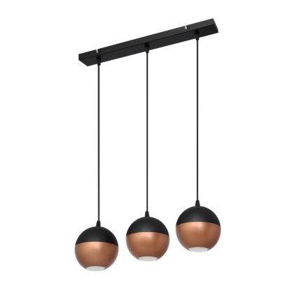 LED pendel MIDWAY 3xGU10/4,8W/230V sort/kobber