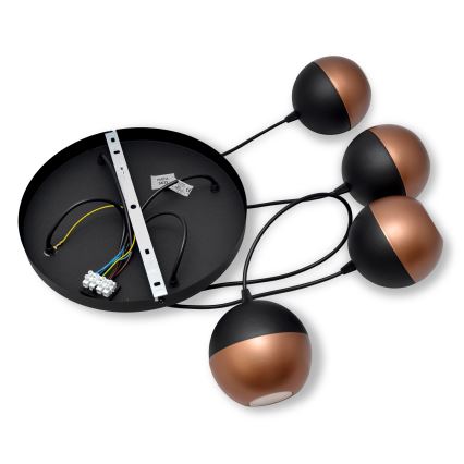 LED pendel MIDWAY 4xGU10/4,8W/230V sort/kobber