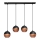 LED pendel MIDWAY 4xGU10/4,8W/230V sort/kobber