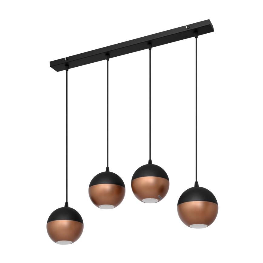 LED pendel MIDWAY 4xGU10/4,8W/230V sort/kobber