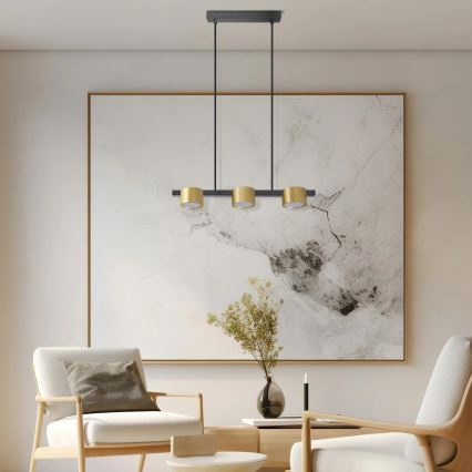 LED pendel MIRELLA 3xGX53/6W/230V guldfarvet/sort