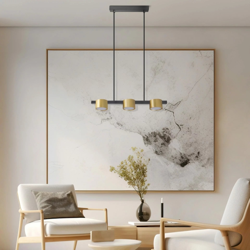 LED pendel MIRELLA 3xGX53/6W/230V guldfarvet/sort