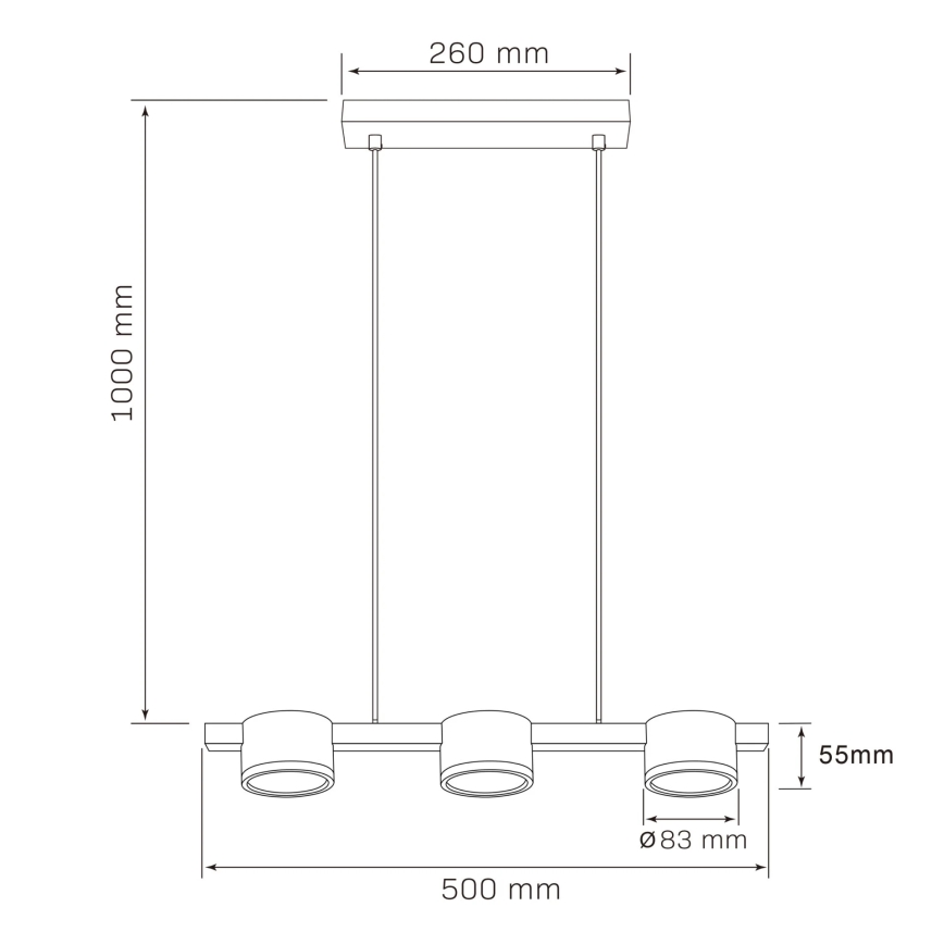 LED pendel MIRELLA 3xGX53/6W/230V sort