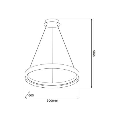 LED pendel ORBITA LED/52W/230V hvid/sort