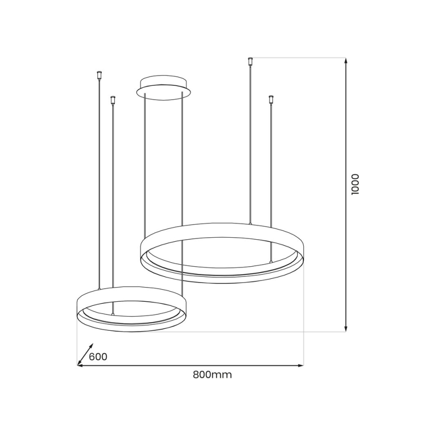 LED pendel ORBITA LED/72W/230V hvid/sort