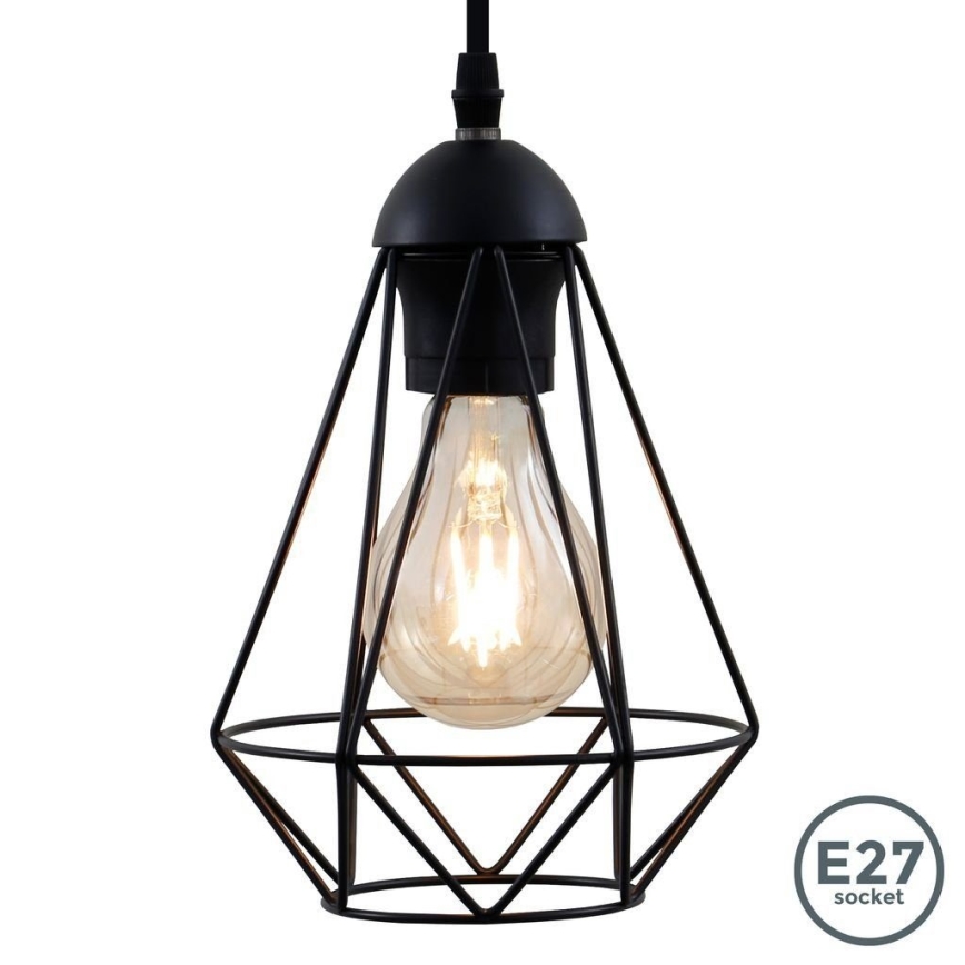 LED-pendel på kabel 1xE27/6,5W/230V 2500K sort