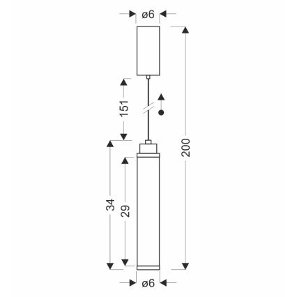 LED-pendel på kabel CORTE LED/10W/230V sort