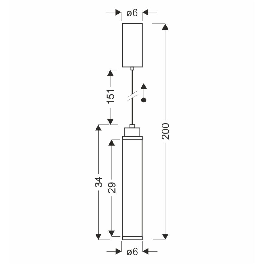 LED-pendel på kabel CORTE LED/10W/230V sort