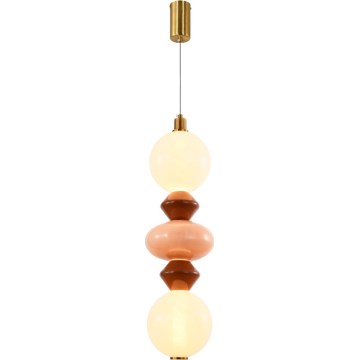 LED-pendel på kabel FLORES LED/15W/230V guld/orange/brun