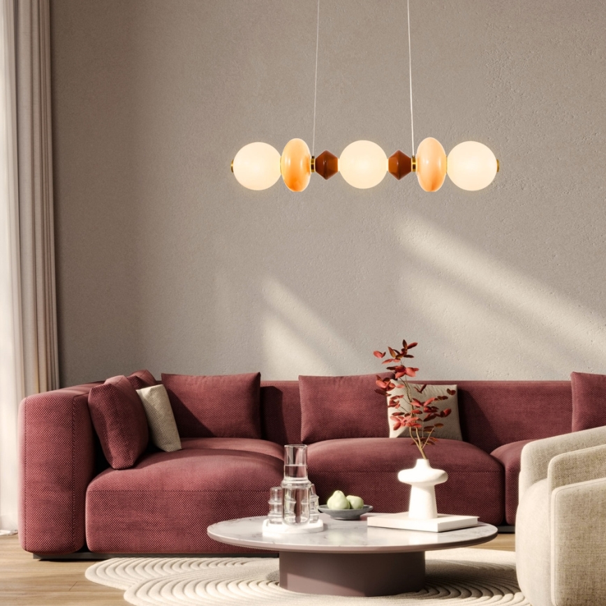 LED-pendel på kabel FLORES LED/20W/230V guld/orange/brun