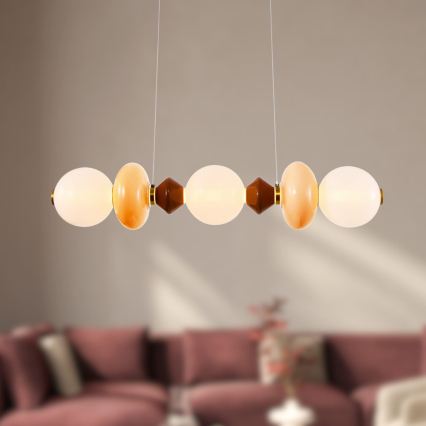 LED-pendel på kabel FLORES LED/20W/230V guld/orange/brun