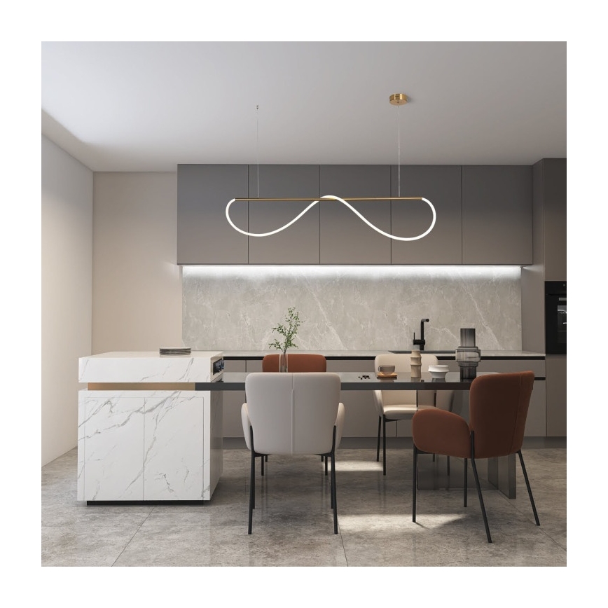 LED-pendel på kabel MELECA LED/36W/230V 3000/4000/6000K 160 cm guld