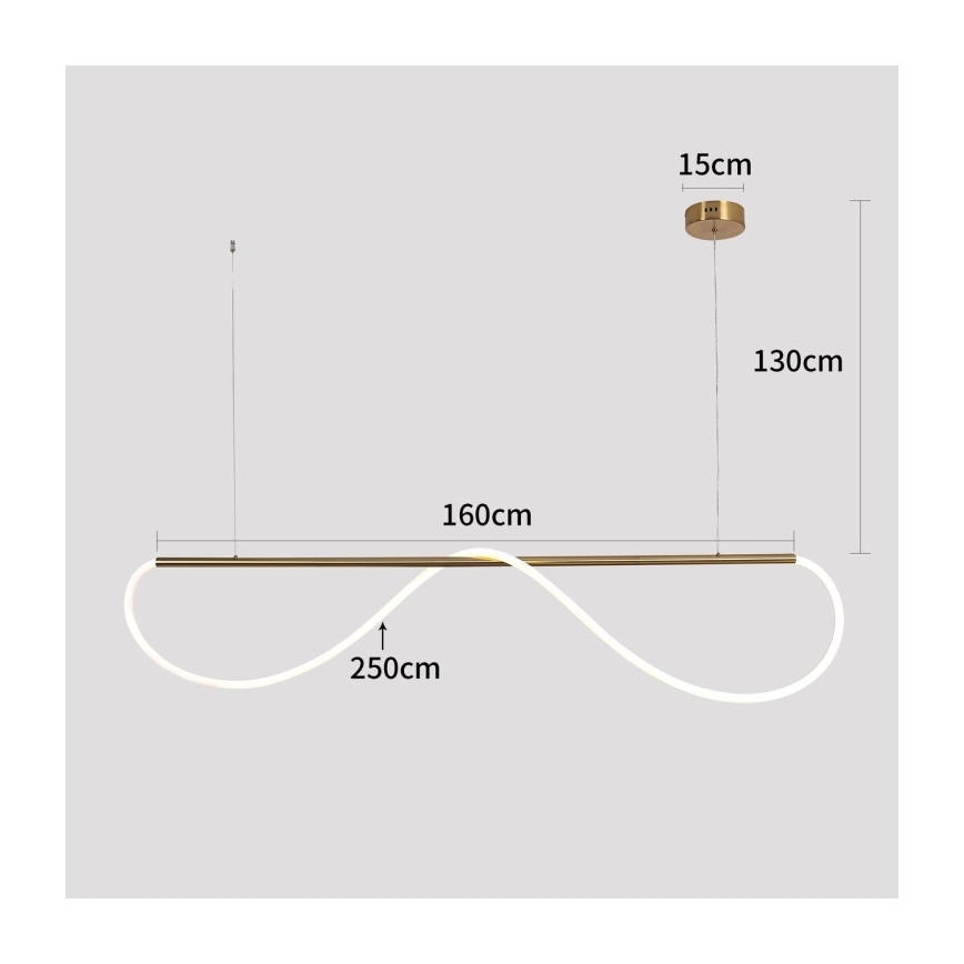 LED-pendel på kabel MELECA LED/36W/230V 3000/4000/6000K 160 cm guld