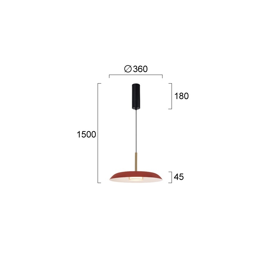 LED-pendel på kabel NUDO LED/11W/230V 3000/4000/6000K rød