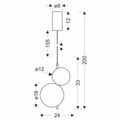 LED-pendel på kabel PLAYA LED/10W/230V sort