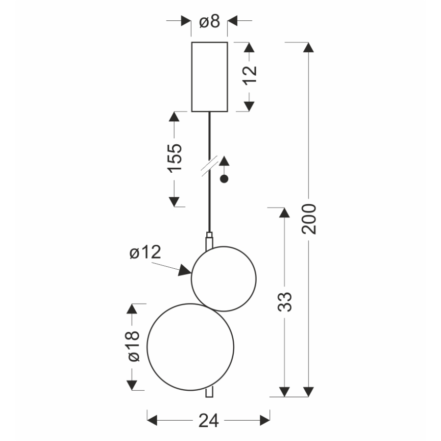 LED-pendel på kabel PLAYA LED/10W/230V sort