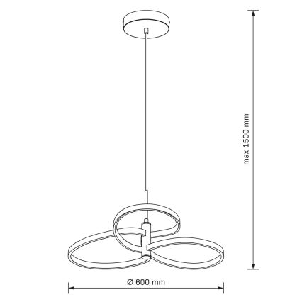 LED-pendel på kabel RIBBON LED/25W/230V 4000K sort