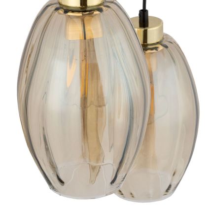 LED-pendel på kabel SEBO 3xE27/15W/230V sort/røget beige