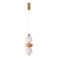 LED-pendel på vaier FLORES LED/12W/230V guld/orange