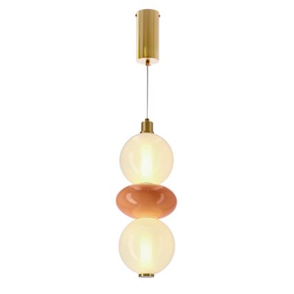 LED-pendel på vaier FLORES LED/12W/230V guld/orange