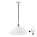 LED-pendel på wire 1xE27/60W/230V hvid/sort