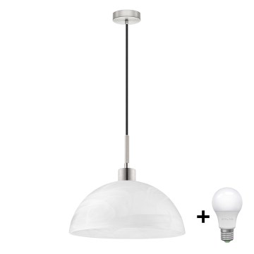 LED-pendel på wire 1xE27/60W/230V hvid/sort