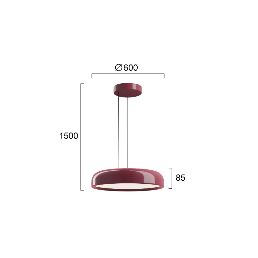 LED-pendel på wire ALENSA LED/60W/230V CRI 94 rød