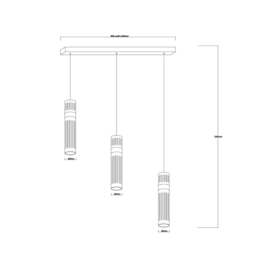 LED-pendel på wire AMBIENTE 3xLED/6W/230V 3000/4000/6000K sort