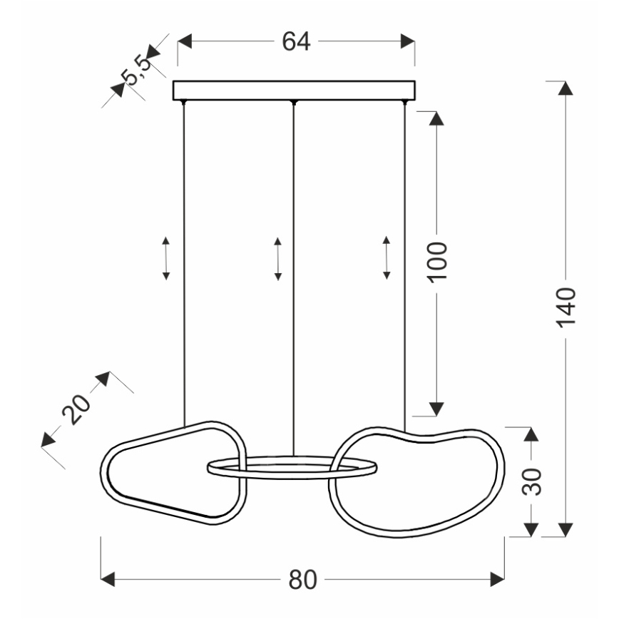 LED-pendel på wire ANNELI LED/30W/230V 80 cm guldfarvet