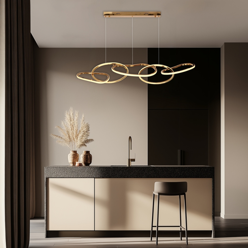LED-pendel på wire ANNELI LED/45W/230V 125 cm guldfarvet