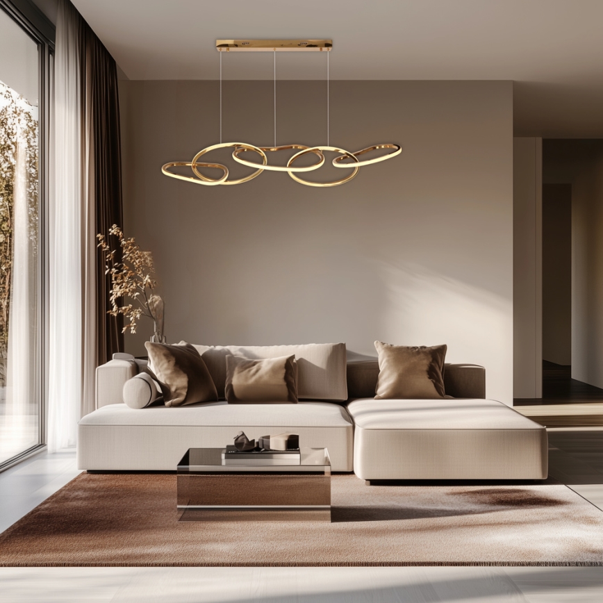 LED-pendel på wire ANNELI LED/45W/230V 125 cm guldfarvet