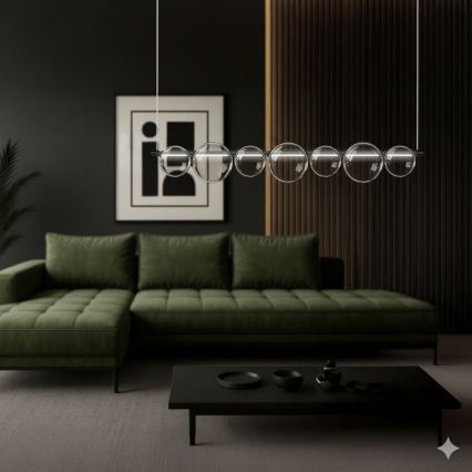 LED-pendel på wire ATOLA LED/19W/230V sort/klar