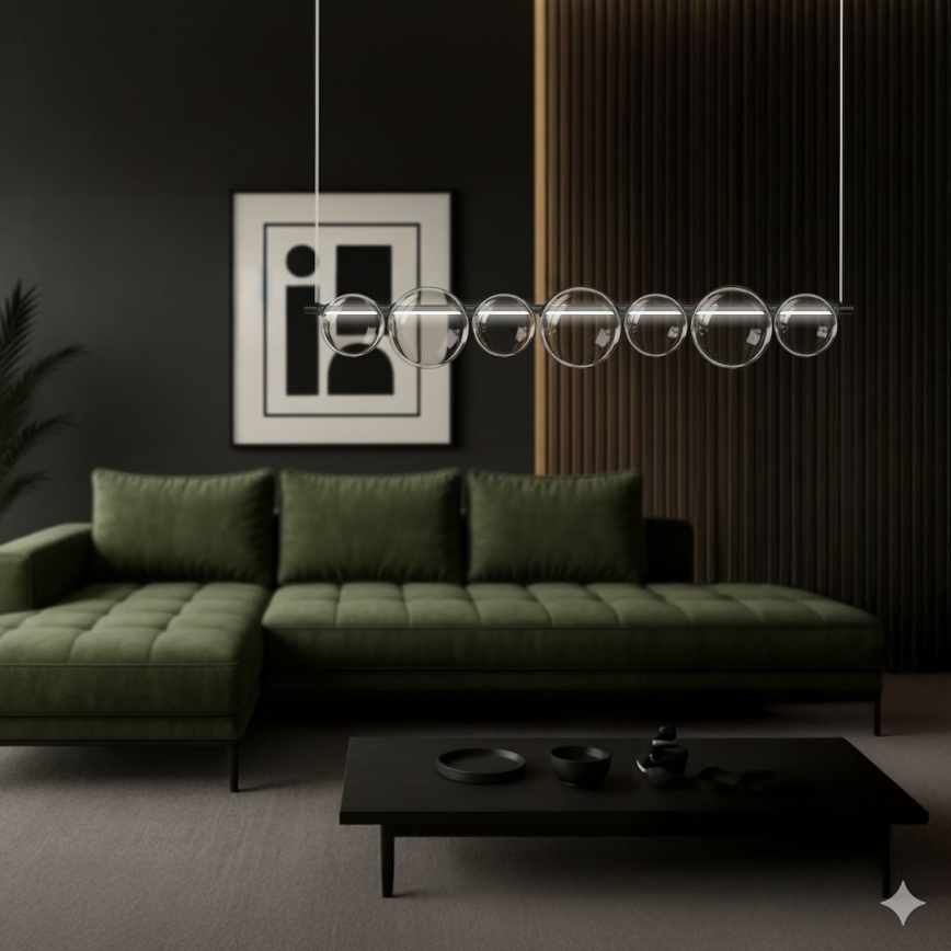 LED-pendel på wire ATOLA LED/19W/230V sort/klar