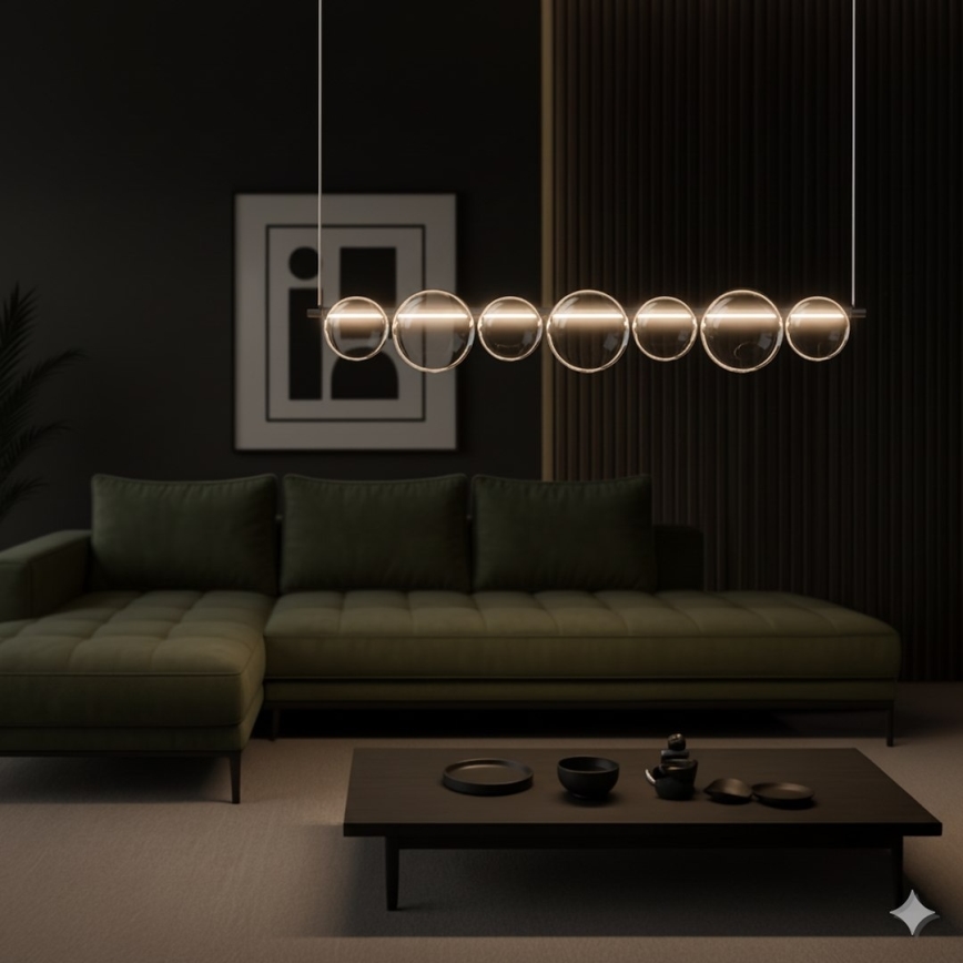 LED-pendel på wire ATOLA LED/19W/230V sort/klar