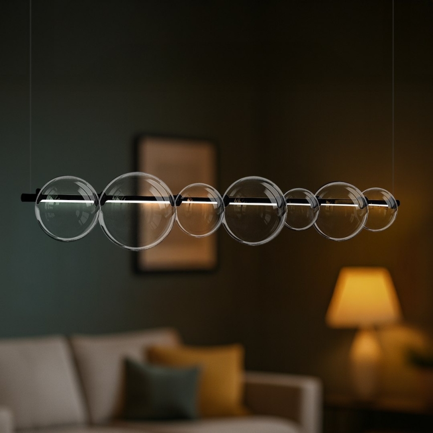 LED-pendel på wire ATOLA LED/19W/230V sort/klar