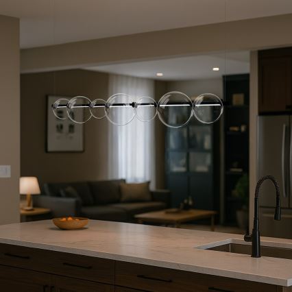 LED-pendel på wire ATOLA LED/19W/230V sort/klar