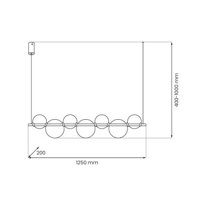LED-pendel på wire ATOLA LED/19W/230V sort/klar