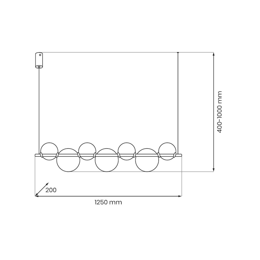 LED-pendel på wire ATOLA LED/19W/230V sort/klar