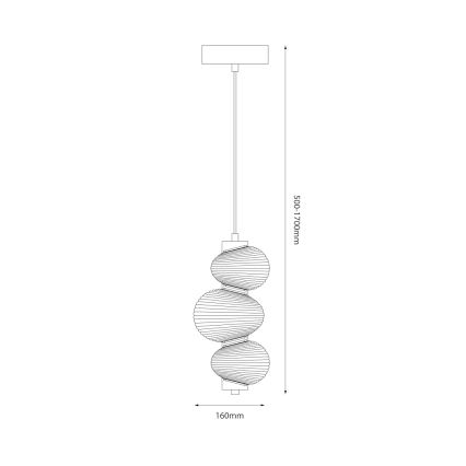 LED-pendel på wire BOLLA LED/12W/230V Ø 16 cm blank krom/røggrå