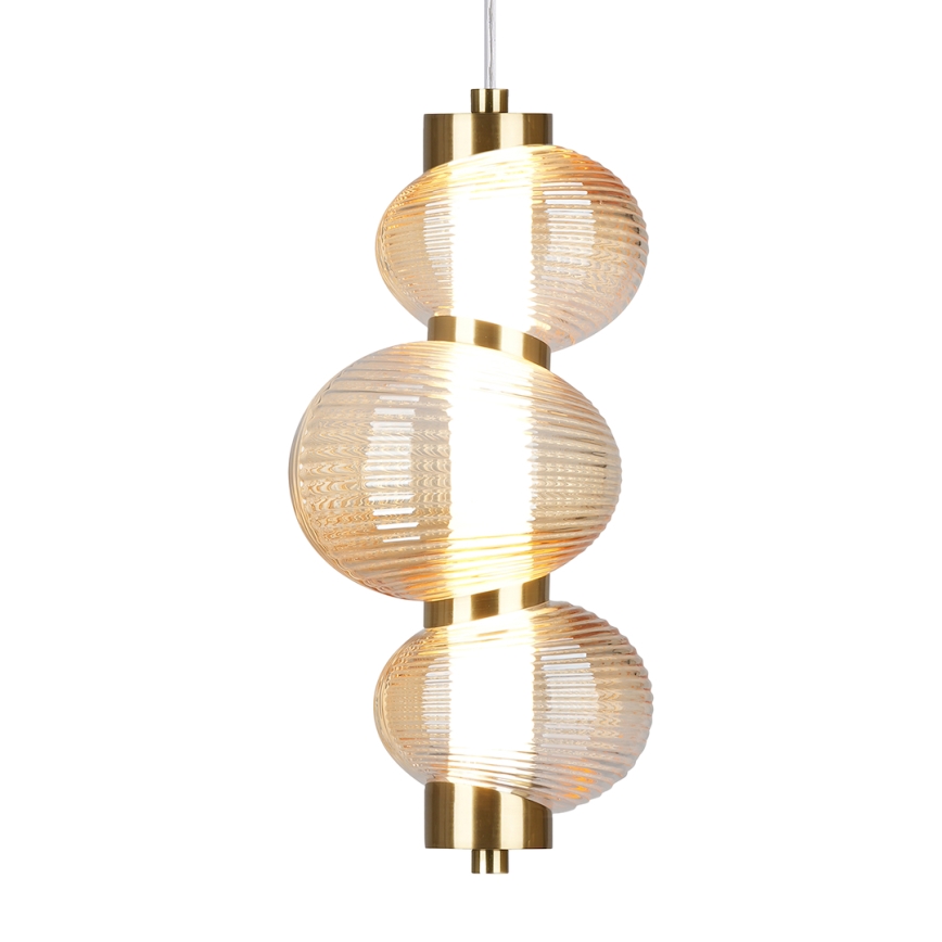 LED-pendel på wire BOLLA LED/12W/230V Ø 16 cm guld/røgfarvet beige