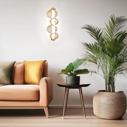 LED-pendel på wire BOLLA LED/17W/230V Ø 16 cm guld/røgfarvet beige