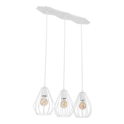 LED-pendel på wire BRYLANT 3xE27/60W/230V hvid
