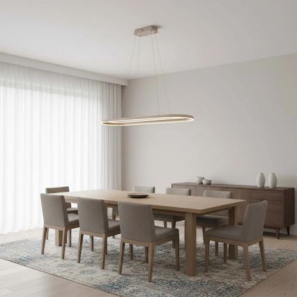 LED pendel på wire CASHMERE LED/80W/230V 30x100 cm hvid