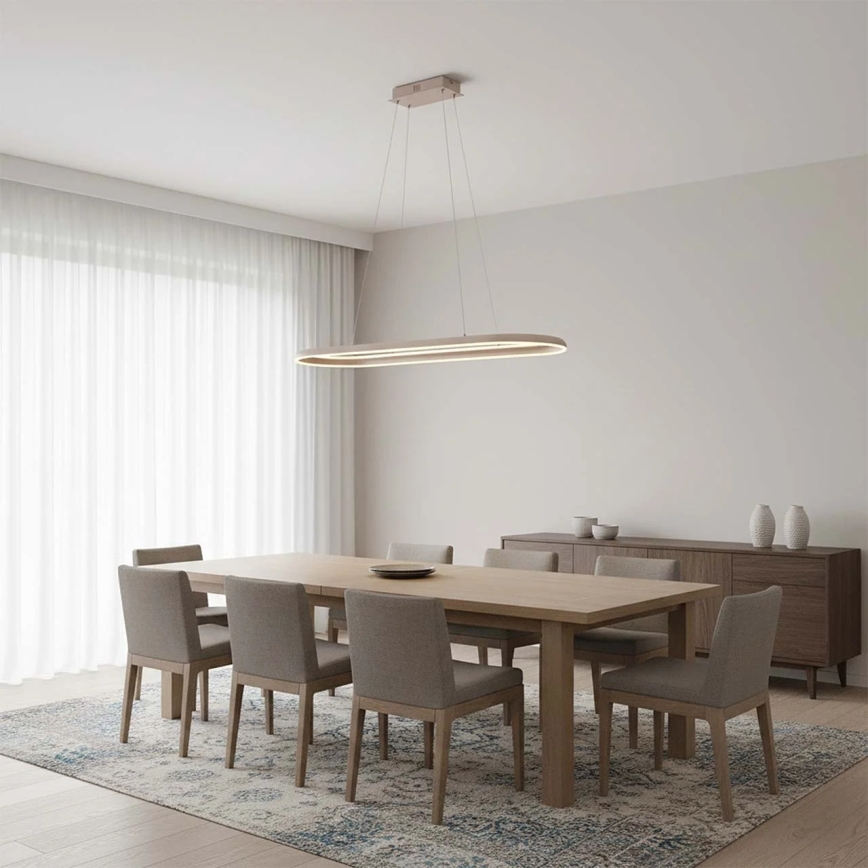 LED pendel på wire CASHMERE LED/80W/230V 30x100 cm hvid